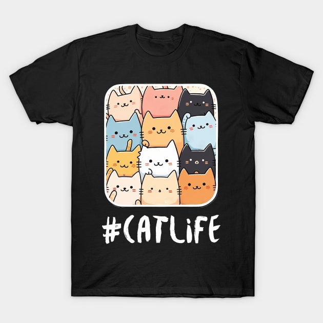 Hashtag CATLIFE Cat Photo T-Shirt by Eine Creations